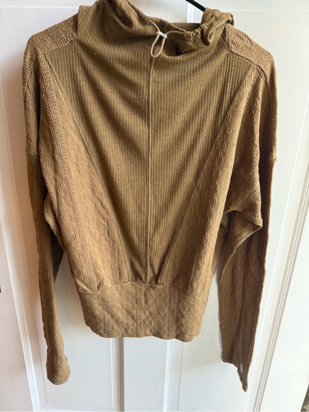 FP Movement by Free People Brown Textured Long Sleeve Hoodie